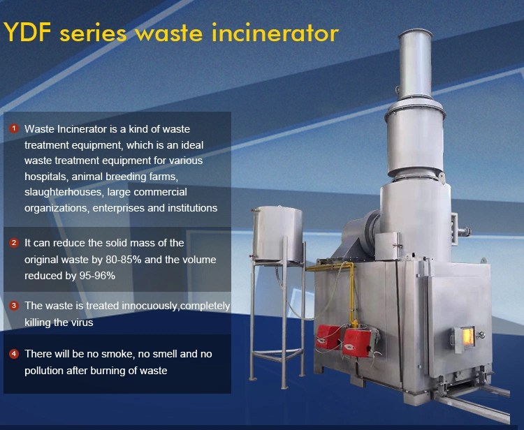 50kg/Hr 50kg Hospital Medical Dead Animals Pets Waste Incinerator