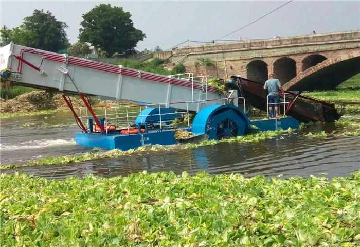 Keda Automatic Mowing Boat Aquatic Weed Water Hyacinth Harvester/River Cleaning Trash Skimmer Ship/Unmanned Garbage Waste Cleaning Boat