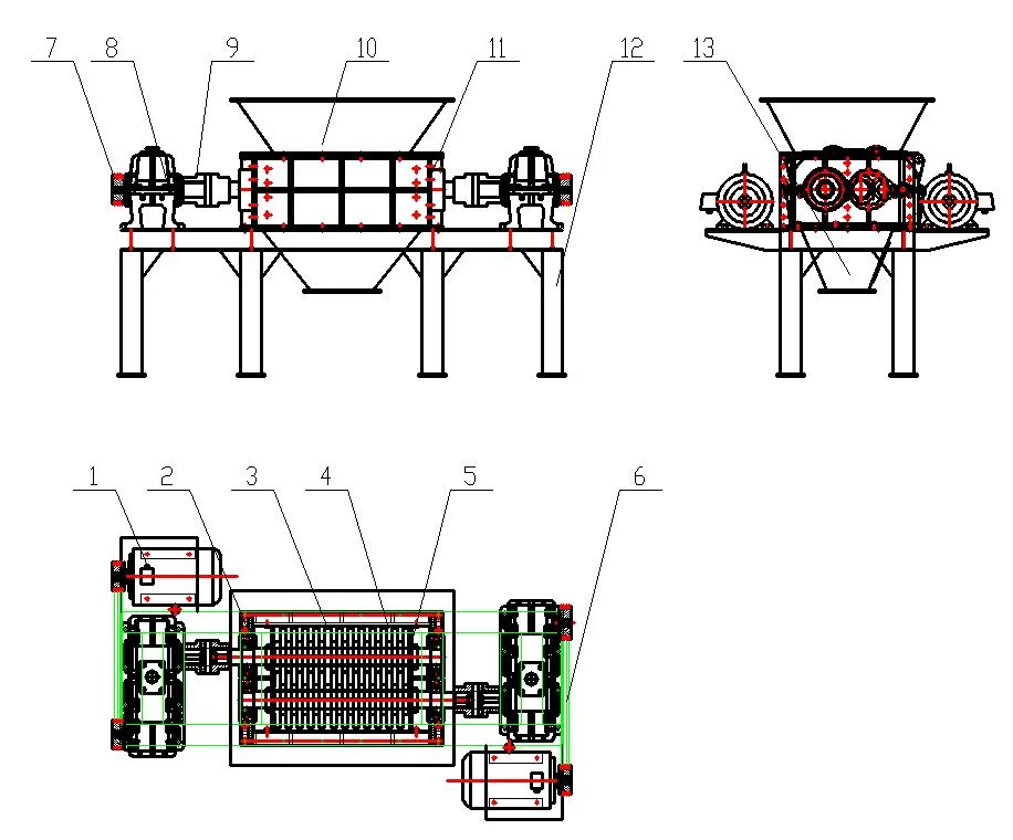 High Streng Crusher Animal Carcass Shredder for Dead Cattle and Pig